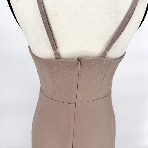 Birdy Grey Ash Dress Crepe Taupe‎ Bridesmaids Dress Size Small - Picture 10 of 12